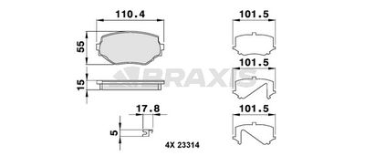 AB0134 BRAXIS Комплект тормозных колодок, дисковый тормоз