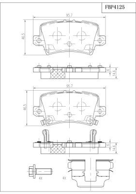 FBP4125 FI.BA Комплект тормозных колодок, дисковый тормоз