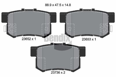 BPD2024 BENDIX Braking Комплект тормозных колодок, дисковый тормоз