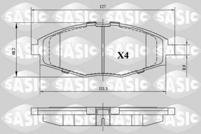 6216124 SASIC Комплект тормозных колодок, дисковый тормоз