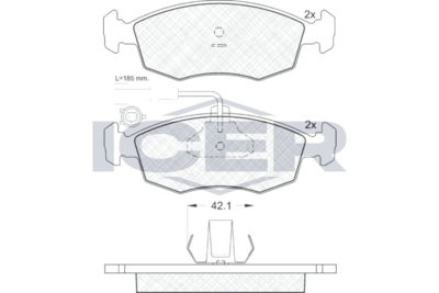 181518 ICER Комплект тормозных колодок, дисковый тормоз