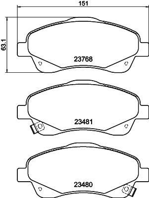 MDB2545 MINTEX Комплект тормозных колодок, дисковый тормоз