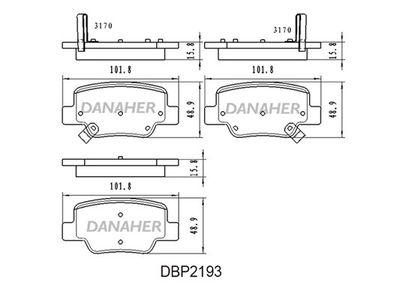 DBP2193 DANAHER Комплект тормозных колодок, дисковый тормоз
