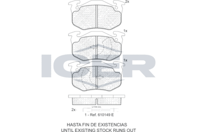180375 ICER Комплект тормозных колодок, дисковый тормоз