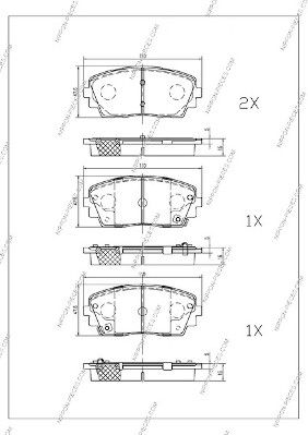 K360A25 NPS Комплект тормозных колодок, дисковый тормоз