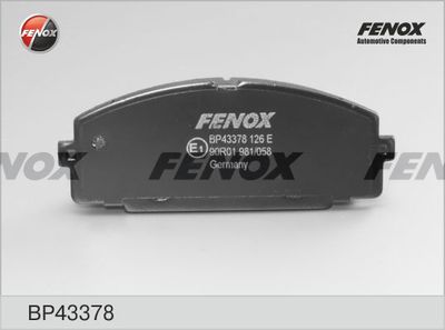 BP43378 FENOX Комплект тормозных колодок, дисковый тормоз