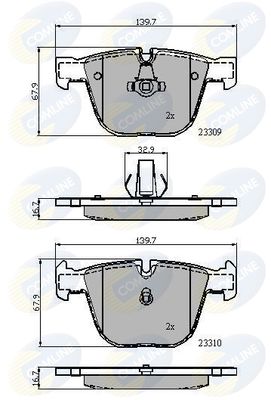 CBP01794 COMLINE Комплект тормозных колодок, дисковый тормоз