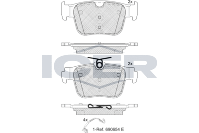 182410 ICER Комплект тормозных колодок, дисковый тормоз