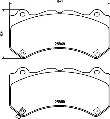 8DB355021041 HELLA PAGID Комплект тормозных колодок, дисковый тормоз