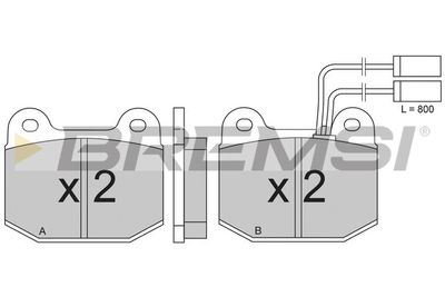 BP2274 BREMSI Комплект тормозных колодок, дисковый тормоз