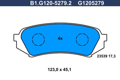 B1G12052792 GALFER Комплект тормозных колодок, дисковый тормоз