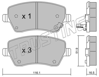 5011 TRUSTING Комплект тормозных колодок, дисковый тормоз