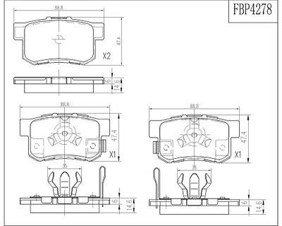 FBP4278 FI.BA Комплект тормозных колодок, дисковый тормоз