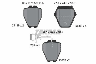 2311901 TEXTAR Комплект тормозных колодок, дисковый тормоз