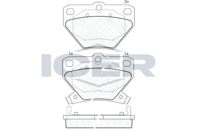 181607 ICER Комплект тормозных колодок, дисковый тормоз