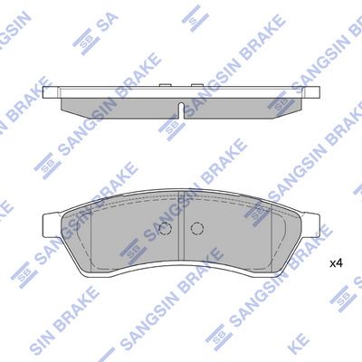 SP1119R Hi-Q Комплект тормозных колодок, дисковый тормоз