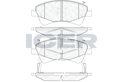 181892 ICER Комплект тормозных колодок, дисковый тормоз