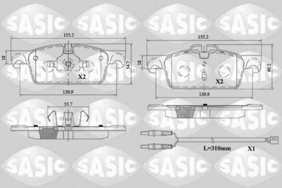 6210075 SASIC Комплект тормозных колодок, дисковый тормоз