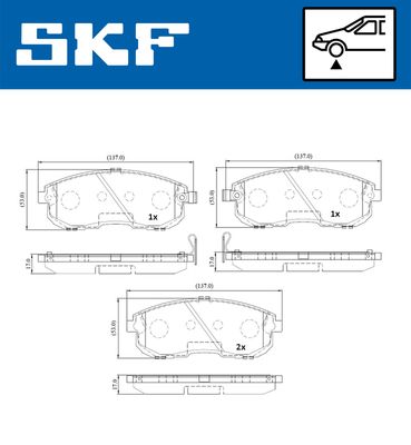 VKBP80175A SKF Комплект тормозных колодок, дисковый тормоз