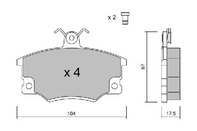 BPFI1038 AISIN Комплект тормозных колодок, дисковый тормоз