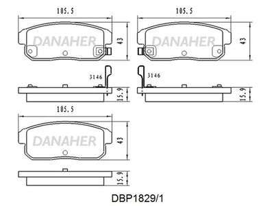 DBP18291 DANAHER Комплект тормозных колодок, дисковый тормоз