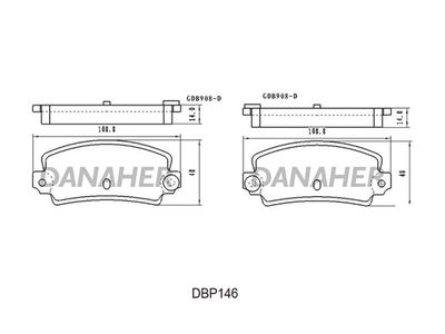 DBP146 DANAHER Комплект тормозных колодок, дисковый тормоз