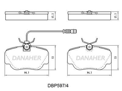 DBP5974 DANAHER Комплект тормозных колодок, дисковый тормоз