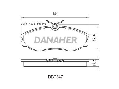 DBP847 DANAHER Комплект тормозных колодок, дисковый тормоз