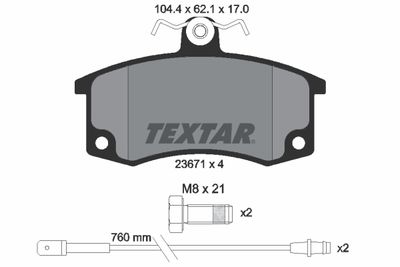 2367101 TEXTAR Комплект тормозных колодок, дисковый тормоз