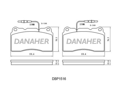 DBP1516 DANAHER Комплект тормозных колодок, дисковый тормоз