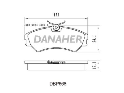 DBP668 DANAHER Комплект тормозных колодок, дисковый тормоз