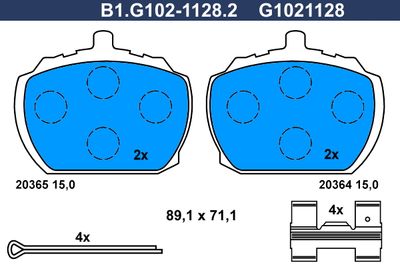B1G10211282 GALFER Комплект тормозных колодок, дисковый тормоз