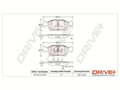 DP1010100960 Dr!ve+ Комплект тормозных колодок, дисковый тормоз