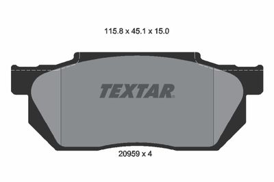 2095901 TEXTAR Комплект тормозных колодок, дисковый тормоз