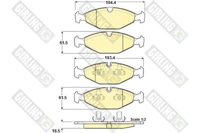 6114002 GIRLING Комплект тормозных колодок, дисковый тормоз