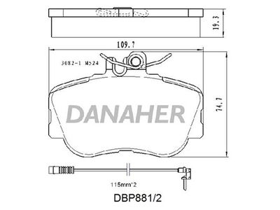 DBP8812 DANAHER Комплект тормозных колодок, дисковый тормоз