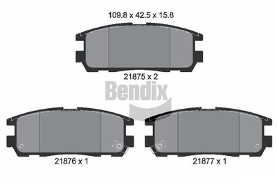 BPD1856 BENDIX Braking Комплект тормозных колодок, дисковый тормоз