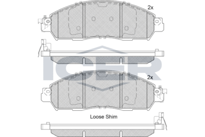 182249 ICER Комплект тормозных колодок, дисковый тормоз