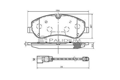 P11521 ASHUKI by Palidium Комплект тормозных колодок, дисковый тормоз