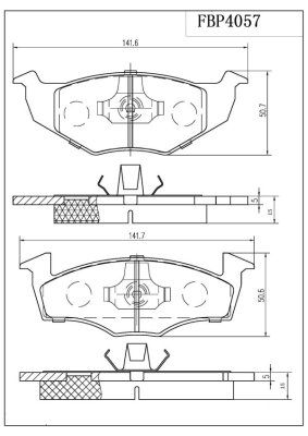 FBP4057 FI.BA Комплект тормозных колодок, дисковый тормоз