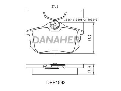 DBP1593 DANAHER Комплект тормозных колодок, дисковый тормоз