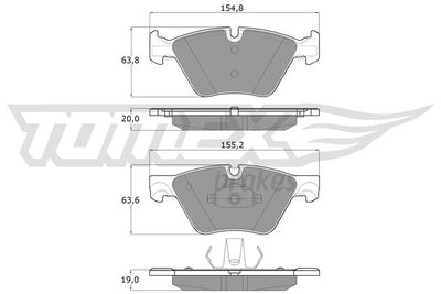 TX1733 TOMEX Brakes Комплект тормозных колодок, дисковый тормоз