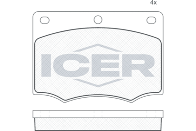 180259 ICER Комплект тормозных колодок, дисковый тормоз