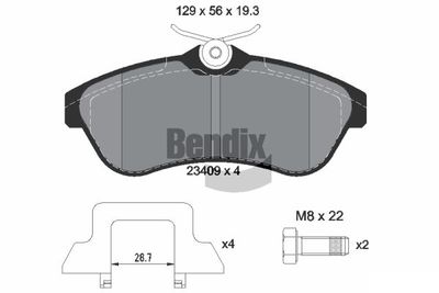 BPD1369 BENDIX Braking Комплект тормозных колодок, дисковый тормоз