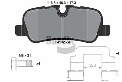 BPD1317 BENDIX Braking Комплект тормозных колодок, дисковый тормоз