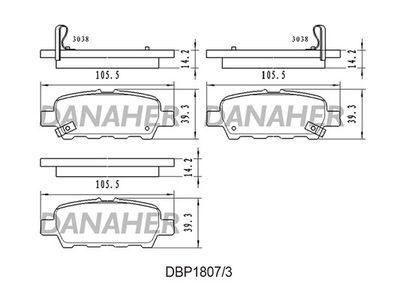 DBP18073 DANAHER Комплект тормозных колодок, дисковый тормоз