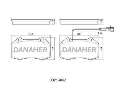 DBP19402 DANAHER Комплект тормозных колодок, дисковый тормоз