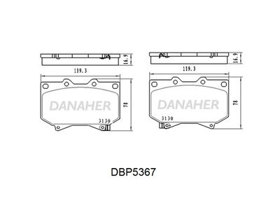DBP5367 DANAHER Комплект тормозных колодок, дисковый тормоз