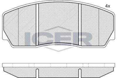 181333 ICER Комплект тормозных колодок, дисковый тормоз
