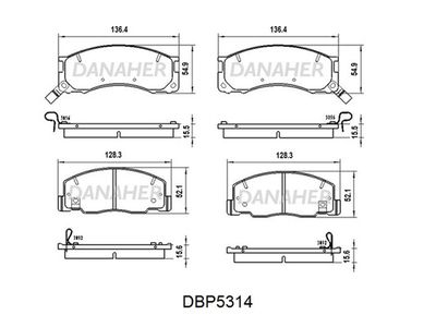 DBP5314 DANAHER Комплект тормозных колодок, дисковый тормоз